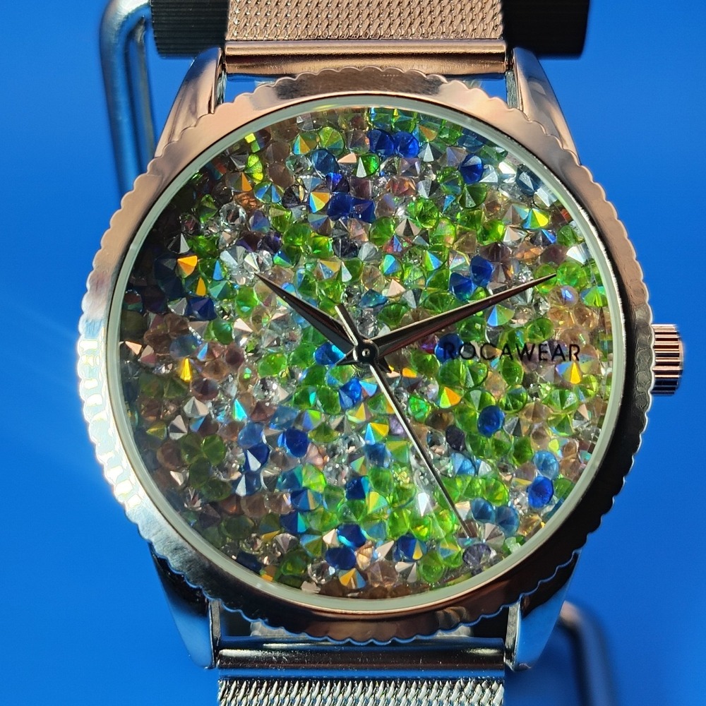 Vintage 2010 Rocawear Crystal Bezel Designer Women's Quartz Fashion Watch‎ Resto
